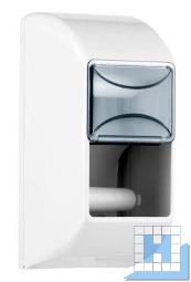racon classic twins top Toilettenpapier-Spender Kunststoff, weiß+Sichtfenster H 300 x B 145 x T 145mm