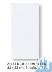 Duni Zelltuch-Serviette 2lg weiß 1/8 Falz, 33x33cm, 3000 St/Krt.