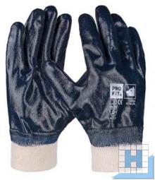 Basic Nitril-Handschuh, blau, vollbeschichtet, Strickbund, Größe 10