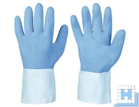 Handschuh-MORATUWA, Gr. 10,5, Naturlatex blau, Trikot-Futter, (12Paar/Pack)